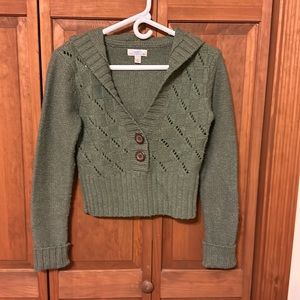 Cropped Hooded Cable knit Sweater Women’s